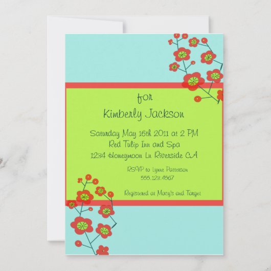 Poppy Fun Trendy Mod Floral Kaart (Achterkant)