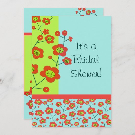 Poppy Fun Trendy Mod Floral Kaart (Voorkant / Achterkant)