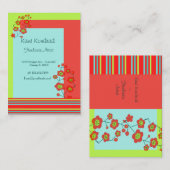 Poppy Fun Trendy Stripes Visitekaartje (Voorkant / Achterkant)