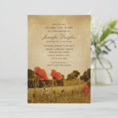 Poppy Funeral Announements Memorial Cards Kaart (Staand voorkant)
