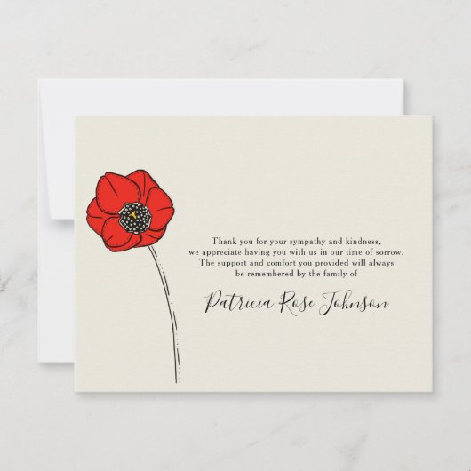 Poppy Funeral Memorial Bedankt (Voorkant)
