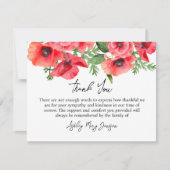 Poppy Funeral Thank You Card Bereavement Bedankkaart (Voorkant)