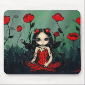 Poppy Garden gothic poppies fairy Mousepad Muismat (Voorkant)
