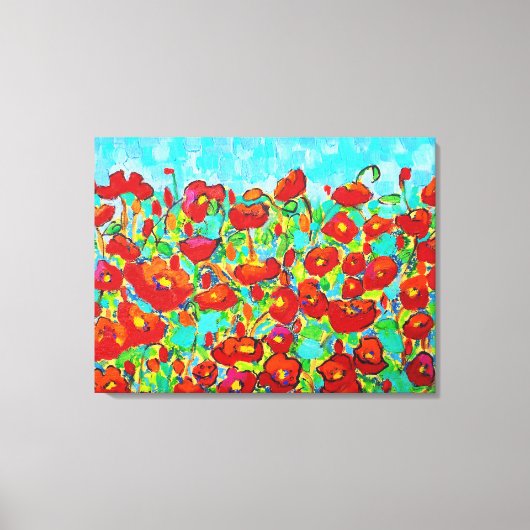 "Poppy Gathering" Fine Art van Susi Franco Canvas Afdruk (Voorkant)
