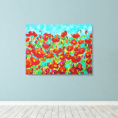 "Poppy Gathering" Fine Art van Susi Franco Canvas Afdruk (Insitu (Houten vloer))