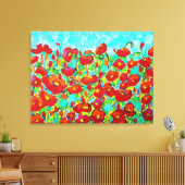 "Poppy Gathering" Fine Art van Susi Franco Canvas Afdruk (Insitu (Woonkamer))