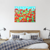 "Poppy Gathering" Fine Art van Susi Franco Canvas Afdruk (Insitu (Slaapkamer))