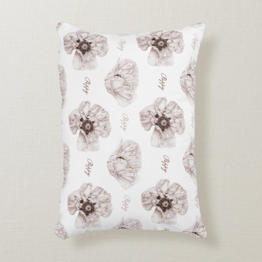 Poppy geïllustreerd accent kussen (Voorkant(Verticaal))