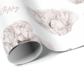 Poppy geïllustreerd cadeaupapier (Rol Hoek)