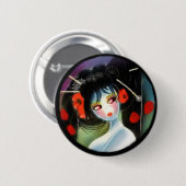 Poppy geisha ronde button 5,7 cm (Voorkant /achterkant)