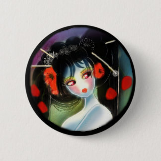 Poppy geisha ronde button 5,7 cm