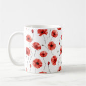 Poppy geperste bloemen Waterverf-stijl Koffiemok (Links)