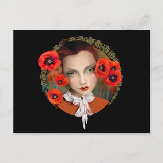 Poppy Girl-Briefkaart Briefkaart (Voorkant)