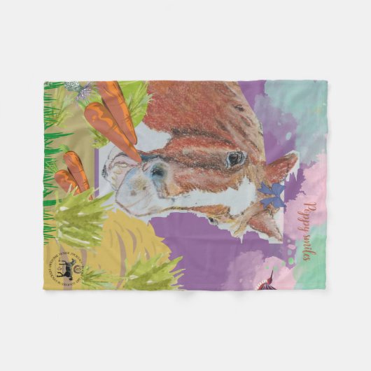 Poppy-glimlach Fleece Deken (Voorkant (Horizontaal))