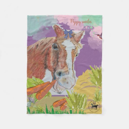 Poppy-glimlach Fleece Deken (Voorkant)