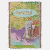 Poppy glimlacht leuke kleuren deken (Voorkant Verticaal)