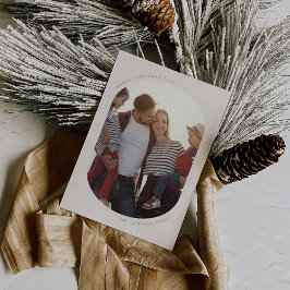 POPPY Gold Modern Fun Family DIY Foto Kerstmis Feestdagenkaart