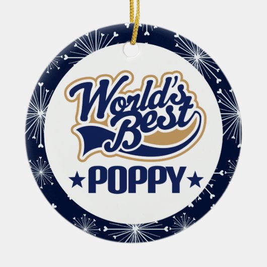 Poppy Grandpa (Beste werelden) kerstcadeau Keramisch Ornament (Voorkant)
