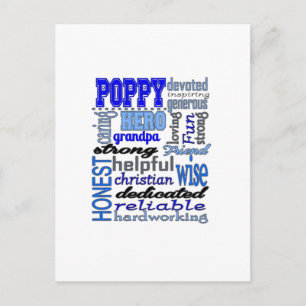 Poppy Grandpa Fathers Day Papa Pawpaw Briefkaart