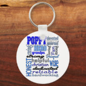Poppy Grandpa Fathers Day Papa Pawpaw Sleutelhanger (Voorkant)