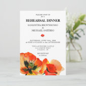 Poppy Greenery Waterverf repetitie diner Kaart (Staand voorkant)