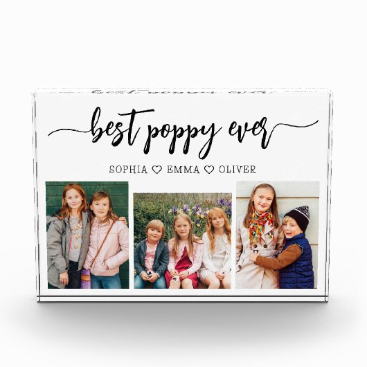 Poppy Grootvader Kleinkinderen Fotocollage Fotoblokken (Voorkant)