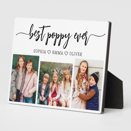 Poppy Grootvader Kleinkinderen Fotocollage Fotoplaat (Zijkant)