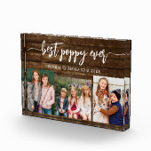 Poppy Grootvader Kleinkinderen Hout Fotocollage Fotoblokken (Rechts)