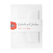 Poppy Hand geschilderde rode bloem Uitnodigingen Wikkel (Voorkant Voorbeeld)