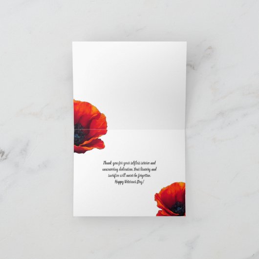 Poppy Herdenking - Forever Grateful Kaart (Binnen)