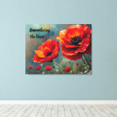 Poppy Herdenking - Herinnering aan de dappere Canvas Afdruk (Insitu (Houten vloer))