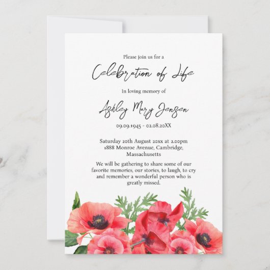 Poppy-herdenkingsdienst Kaart (Voorkant)