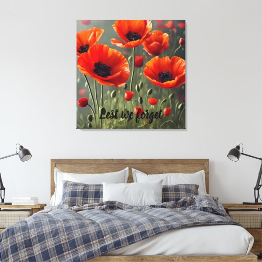 Poppy Herinnering - Laten we het vergeten Canvas Afdruk (Insitu (Slaapkamer))