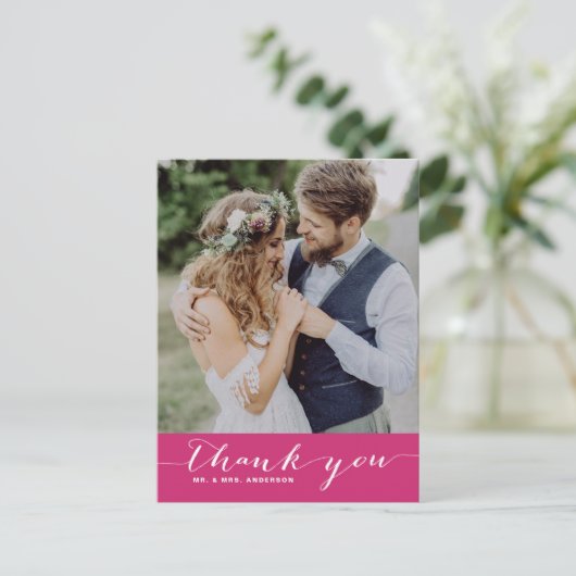 Poppy | Het huwelijk van het manuscript Dank u Ver Briefkaart (Staand voorkant)