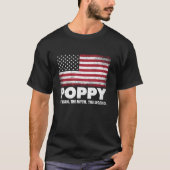 Poppy Het Man Mythe Legende Amerikaanse Vlag Vader T-shirt (Voorkant)