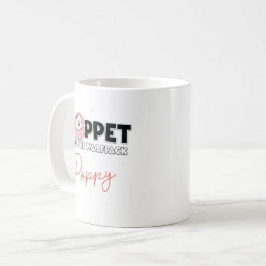 Poppy in een donut koffiemok (Voorkant links)