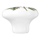 Poppy in het rood-wit Gingham Keramische Knop (Zijkant)