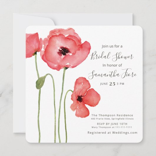 Poppy Invitation Feestdagenkaart (Voorkant)