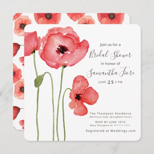 Poppy Invitation Feestdagenkaart (Voorkant / Achterkant)