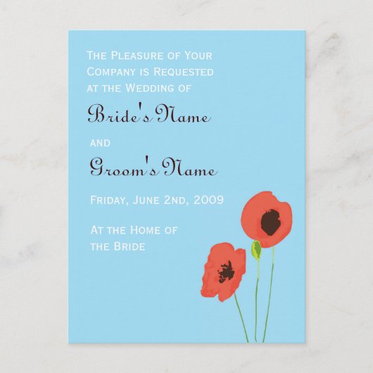 Poppy Invitation Uitnodiging Briefkaart (Voorkant)