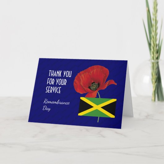 Poppy | JAMAICA Veteranen | HERDENKINGSDAG Bedankkaart (Voorkant)