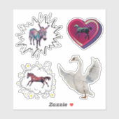 Poppy, Jamie, Esther, Swan Sticker (Vel)