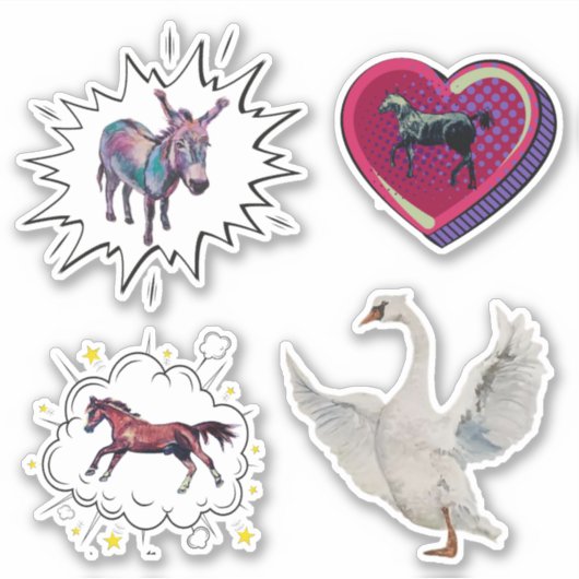Poppy, Jamie, Esther, Swan Sticker (Voorkant)