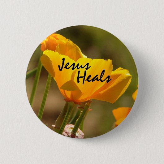 Poppy Jesus hoort Button (Voorkant)