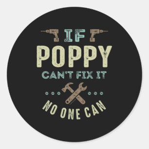 Poppy kan het oplossen ronde sticker
