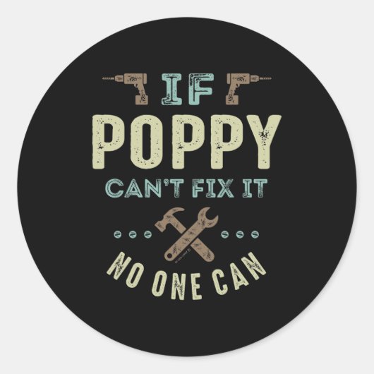 Poppy kan het oplossen ronde sticker (Voorkant)