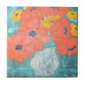 Poppy keramische Tegel door Brendan Loughlin Tegeltje (Voorkant)