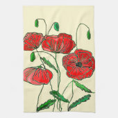 Poppy keukenhanddoek Poppies - Kies kleur (Verticaal)