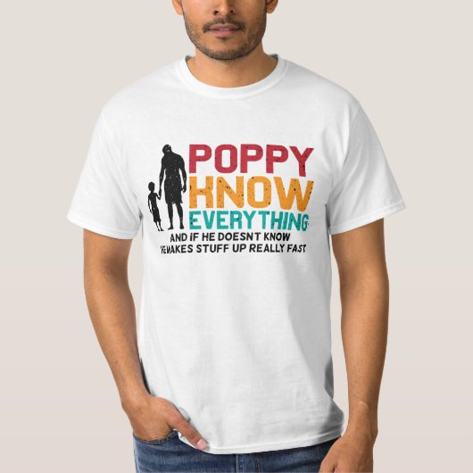 Poppy Know Alles | Papa Vaderdag T-shirt (Voorkant)
