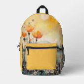 Poppy landschap geel aangepaste naam bedrukte rugzak (Voorkant)